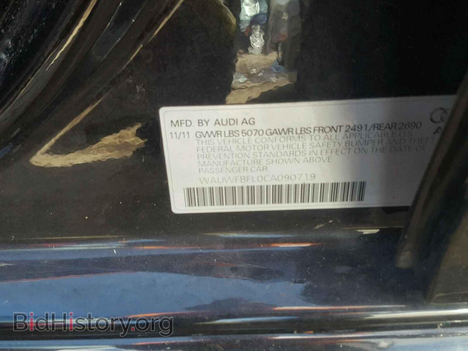 2012 AUDI A4 - VIN: WAUWFBFL0CA090719 - Photo 10