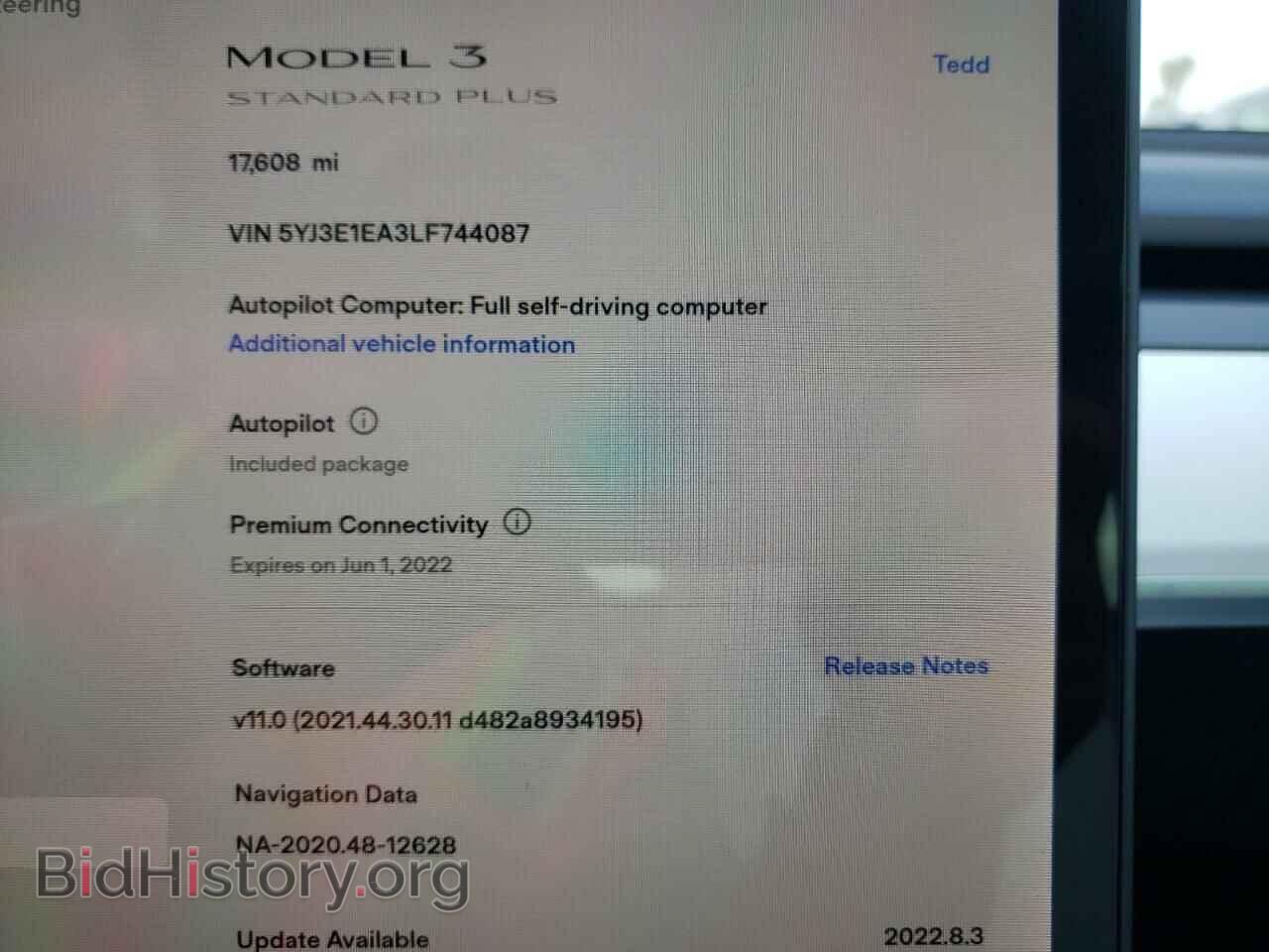 2020 TESLA MODEL 3 - VIN: 5YJ3E1EA3LF744087 - Фото 8
