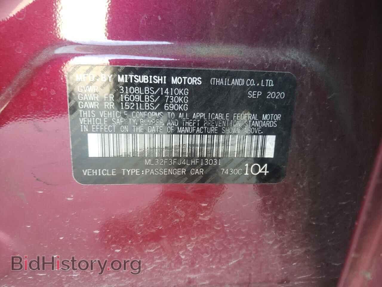 2020 MITSUBISHI MIRAGE - VIN: ML32F3FJ4LHF13031 - Фото 10