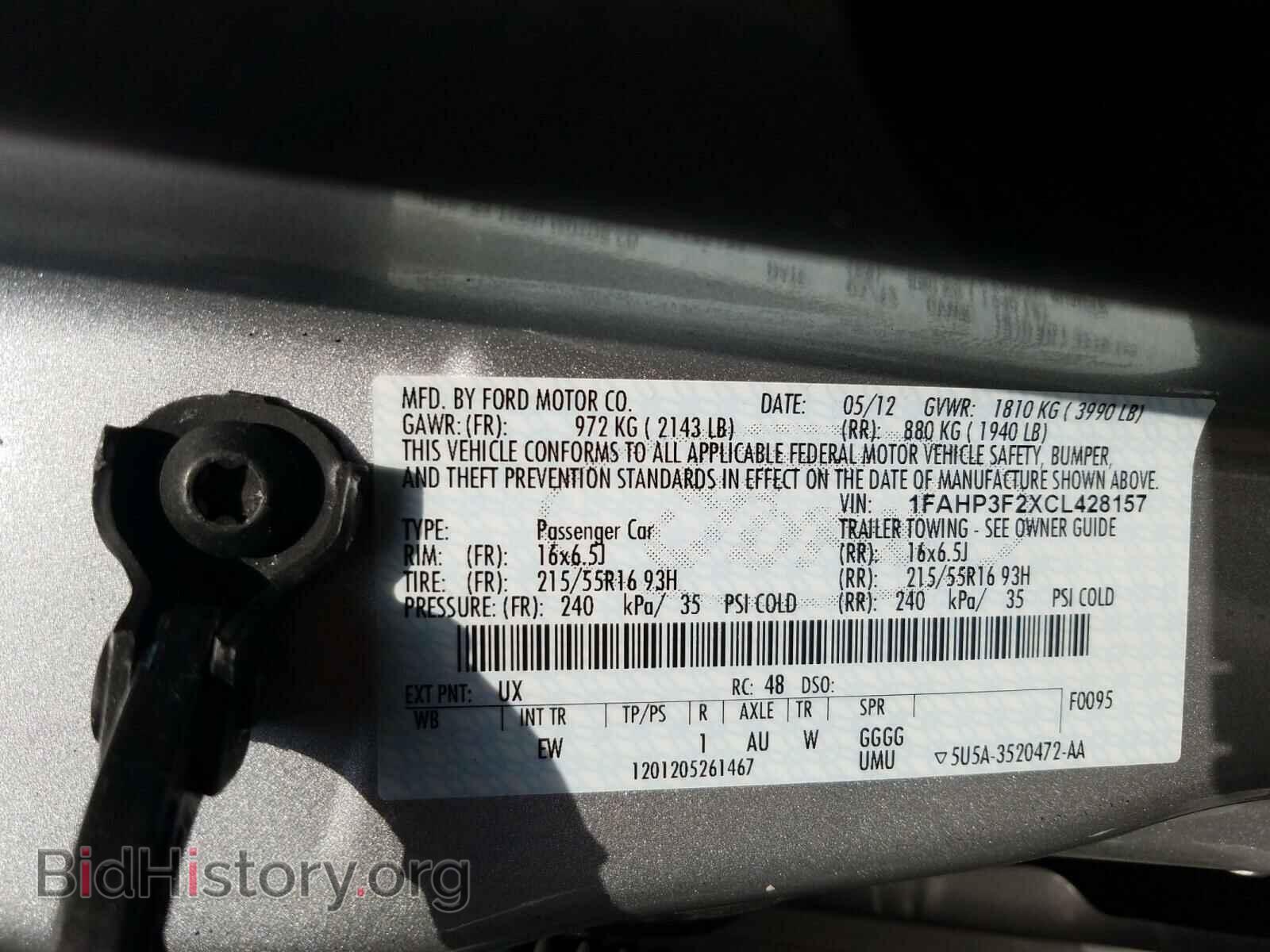 2012 FORD FOCUS - VIN: 1FAHP3F2XCL428157 - Photo 10