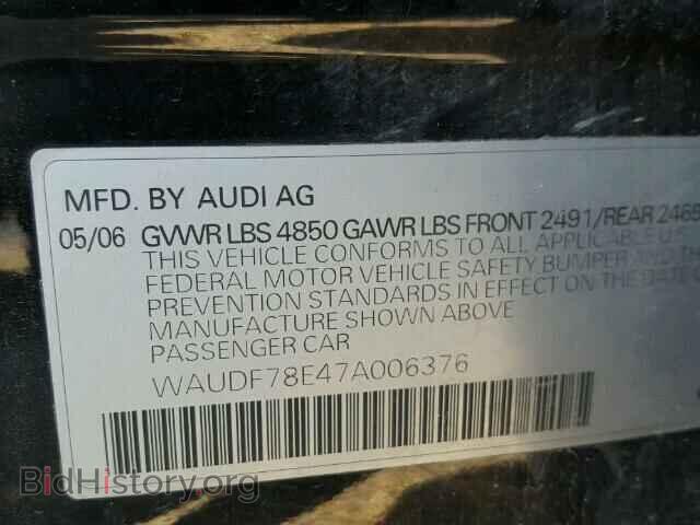 2007 AUDI A4 - VIN: WAUDF78E47A006376 - Photo 10