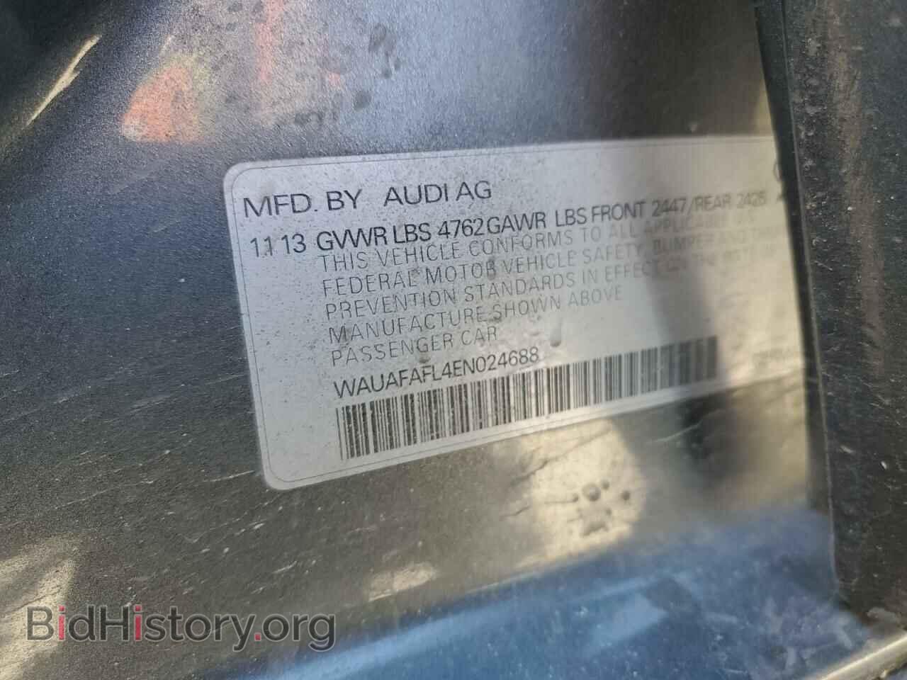2014 AUDI A4 - VIN: WAUAFAFL4EN024688 - Photo 13