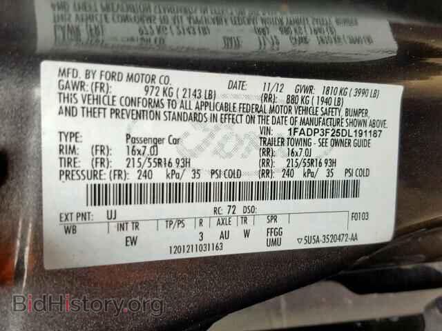 2013 FORD FOCUS SE - VIN: 1FADP3F25DL191187 - Фото 10