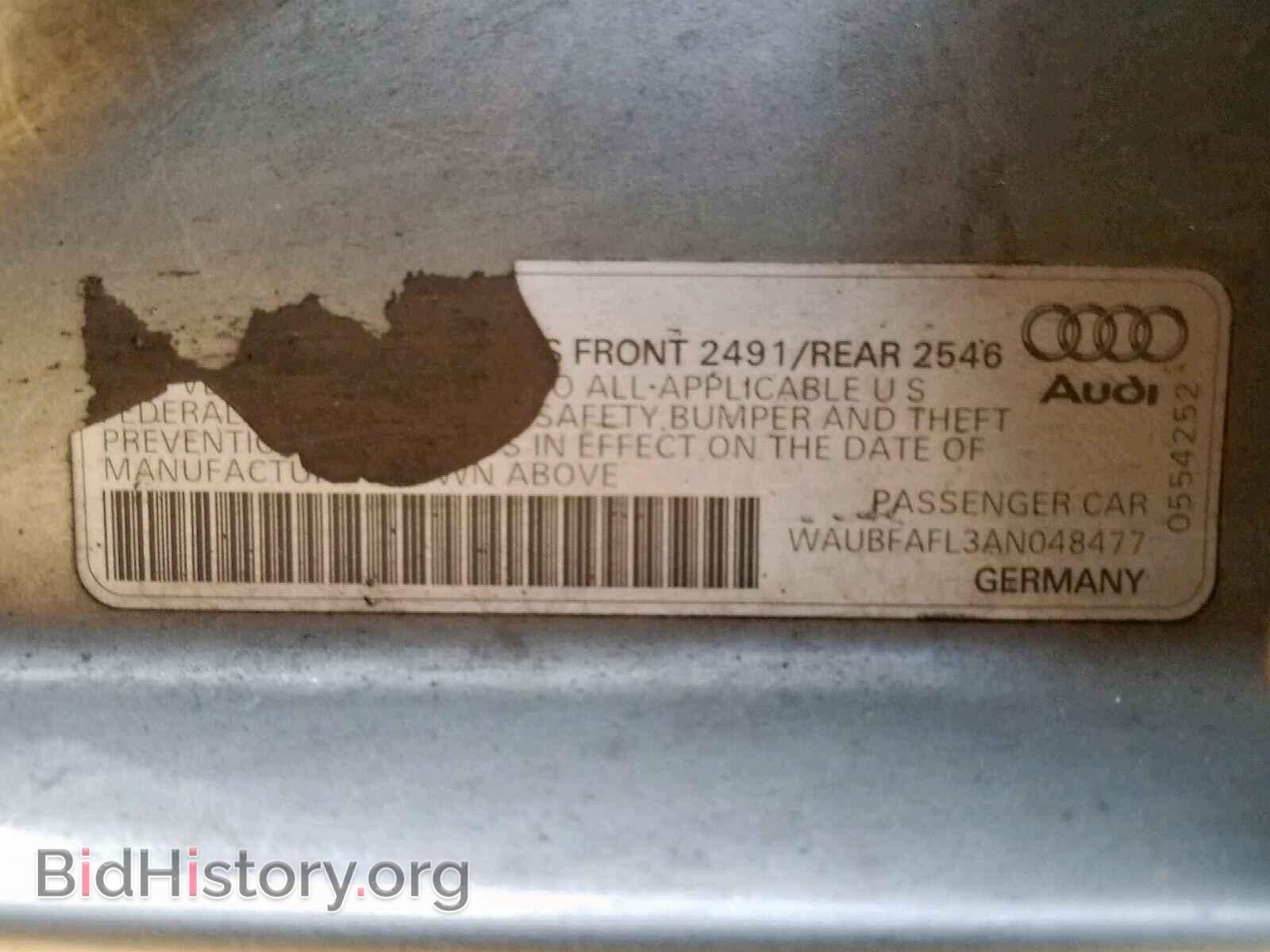 2010 AUDI A4 - VIN: WAUBFAFL3AN048477 - Фото 10