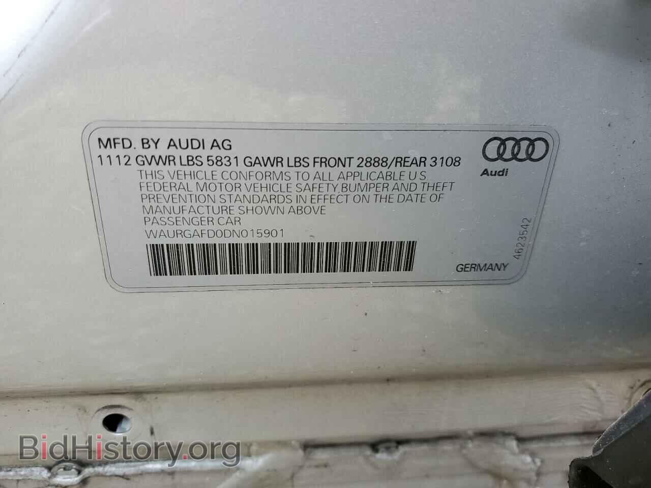 2013 AUDI A8 - VIN: WAURGAFD0DN015901 - Фото 12