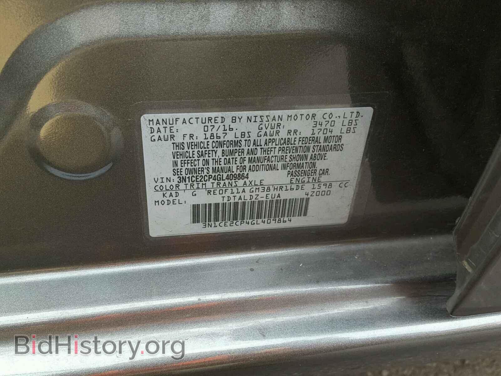 2016 NISSAN VERSA - VIN: 3N1CE2CP4GL409864 - Photo 10