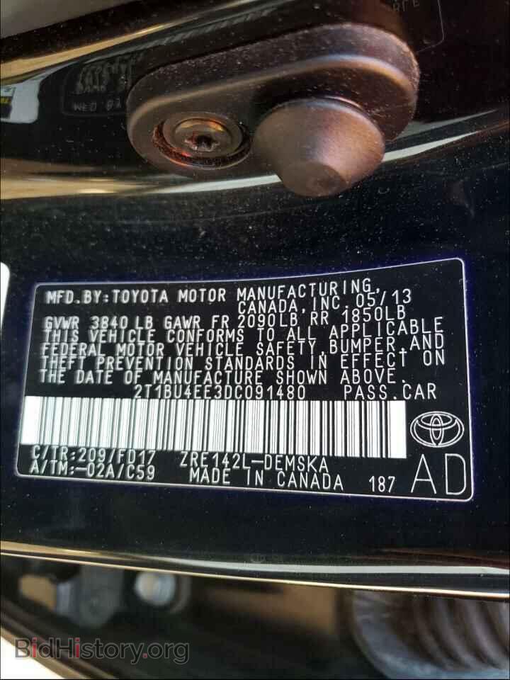 2013 TOYOTA COROLLA - VIN: 2T1BU4EE3DC091480 - Фото 10