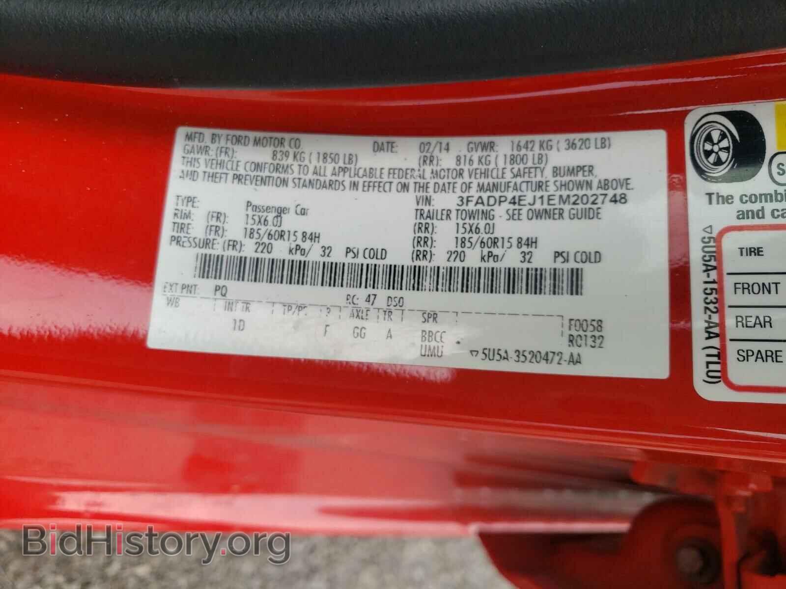 2014 FORD FIESTA - VIN: 3FADP4EJ1EM202748 - Фото 10