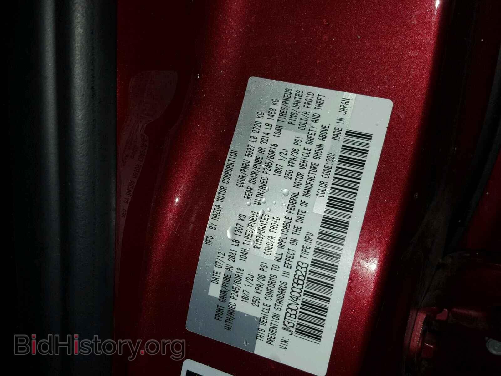 2012 MAZDA CX-9 - VIN: JM3TB3CV4C0366233 - Фото 10