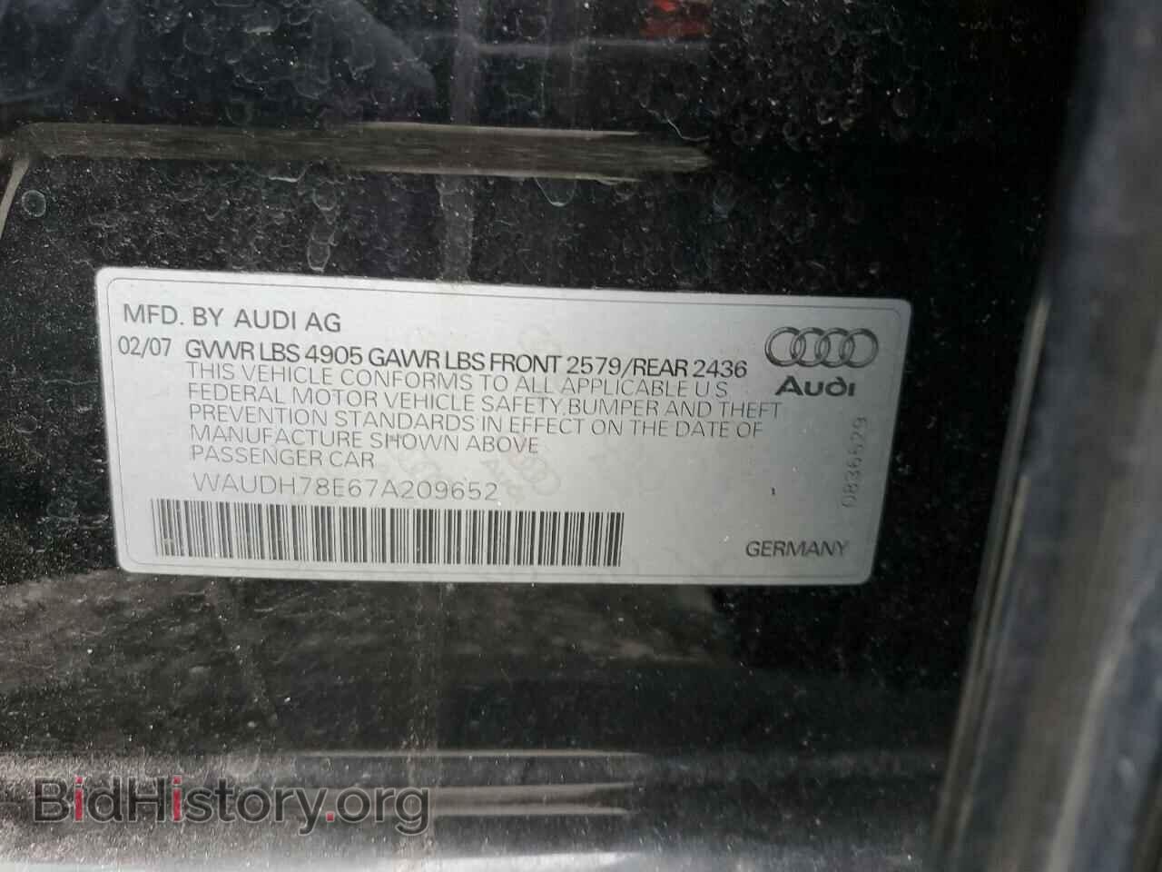 2007 AUDI A4 - VIN: WAUDH78E67A209652 - Фото 12