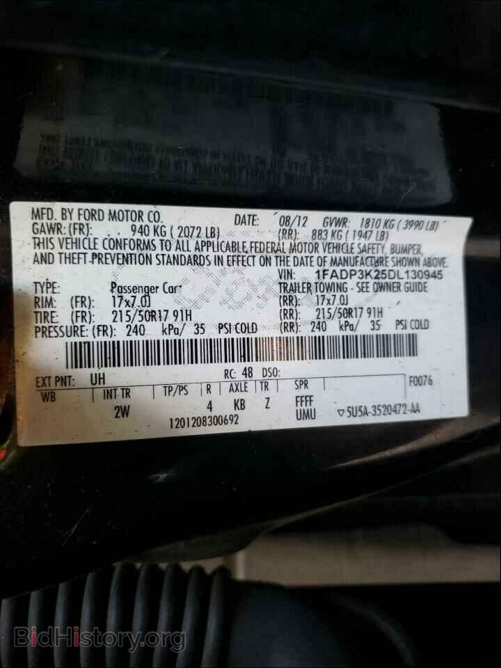 2013 FORD FOCUS - VIN: 1FADP3K25DL130945 - Photo 10
