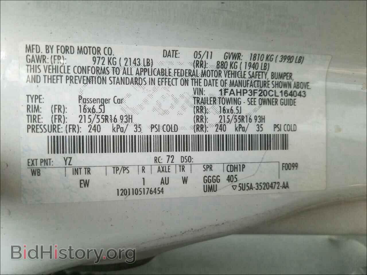 2012 FORD FOCUS - VIN: 1FAHP3F20CL164043 - Photo 10
