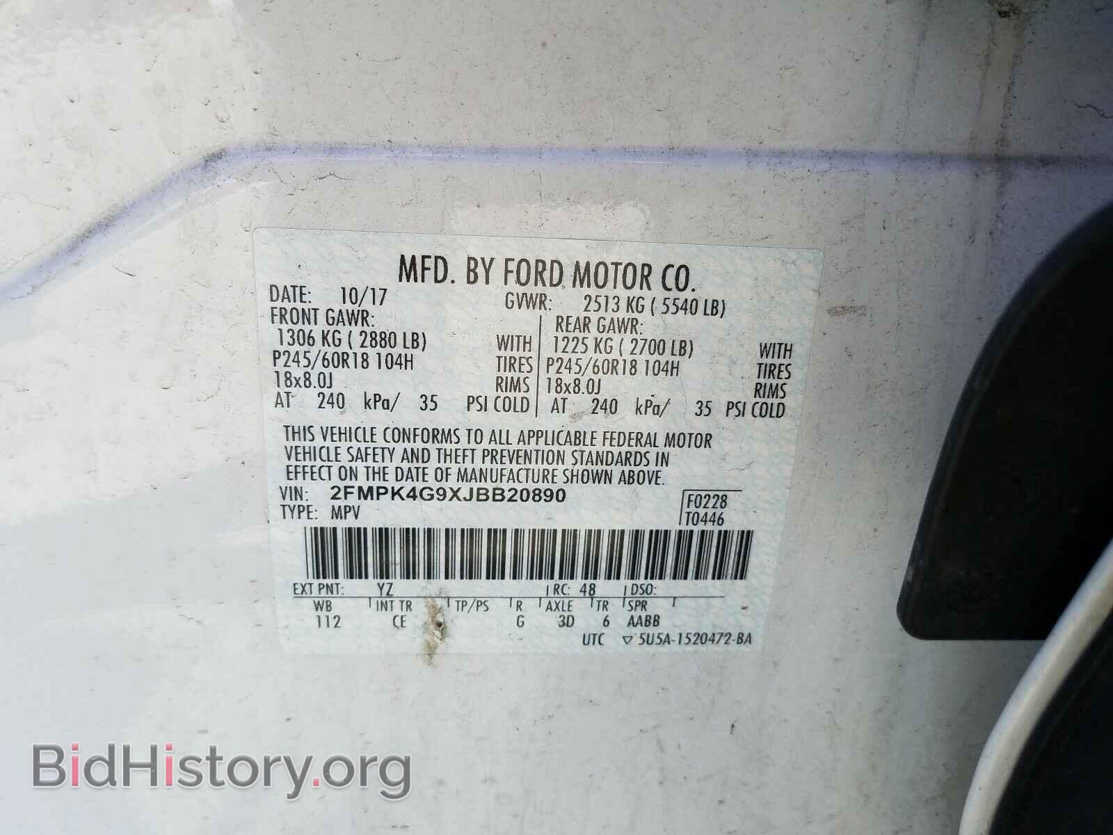 2018 FORD EDGE - VIN: 2FMPK4G9XJBB20890 - Photo 10