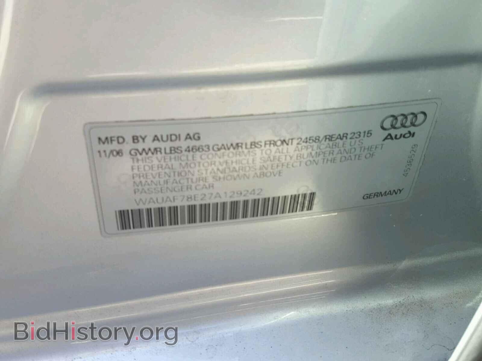 2007 AUDI A4 - VIN: WAUAF78E27A129242 - Photo 10