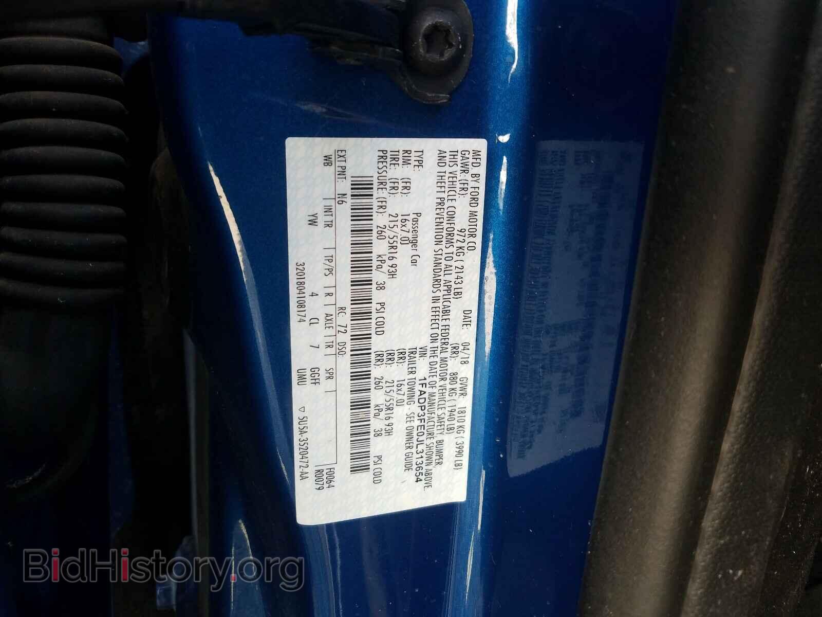 2018 FORD FOCUS - VIN: 1FADP3FE0JL313654 - Фото 10