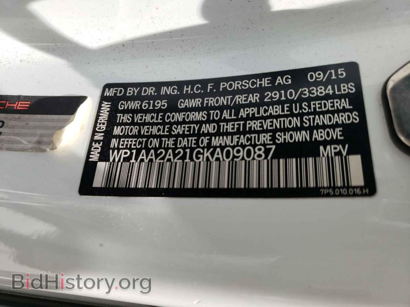 2016 PORSCHE CAYENNE - VIN: WP1AA2A21GKA09087 - Фото 10