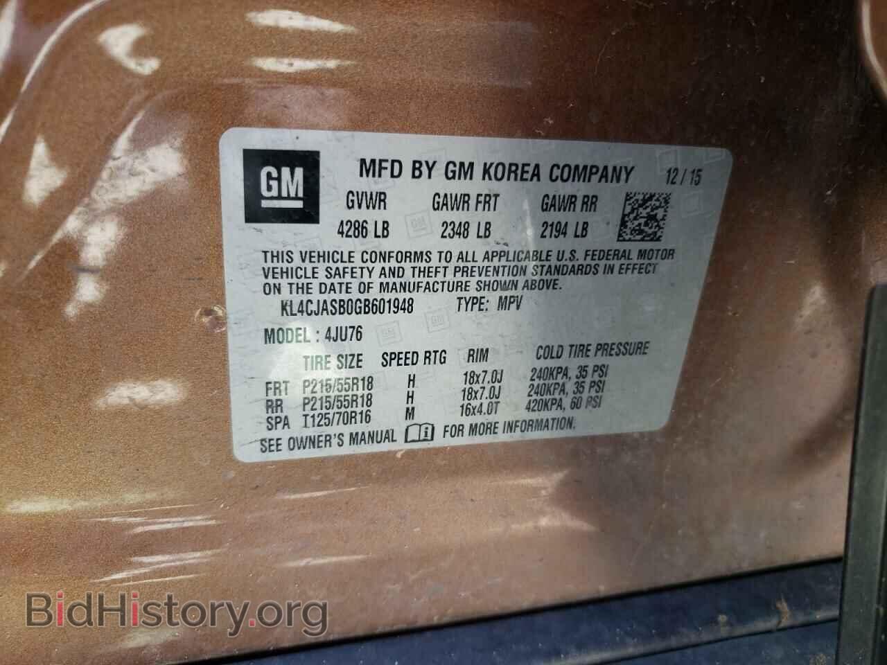2016 BUICK ENCORE - VIN: KL4CJASB0GB601948 - Photo 10
