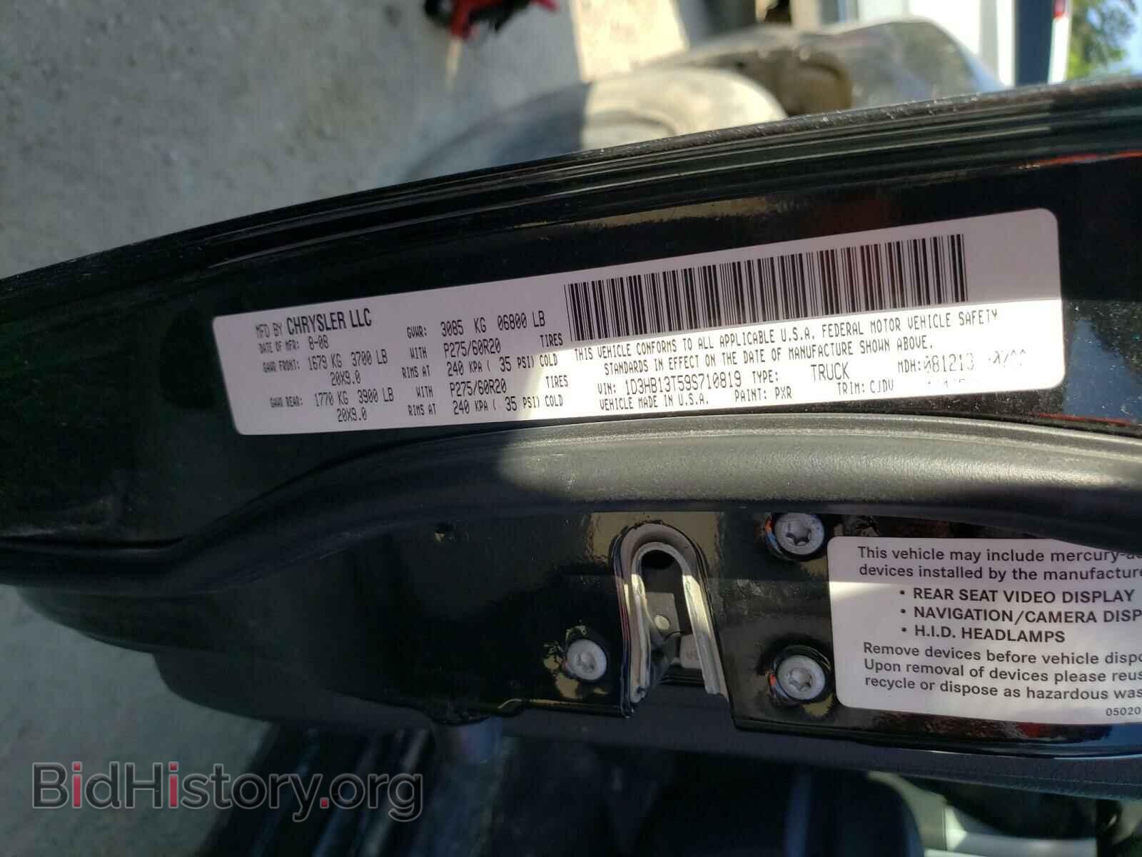 2009 DODGE RAM 1500 - VIN: 1D3HB13T59S710819 - Фото 10