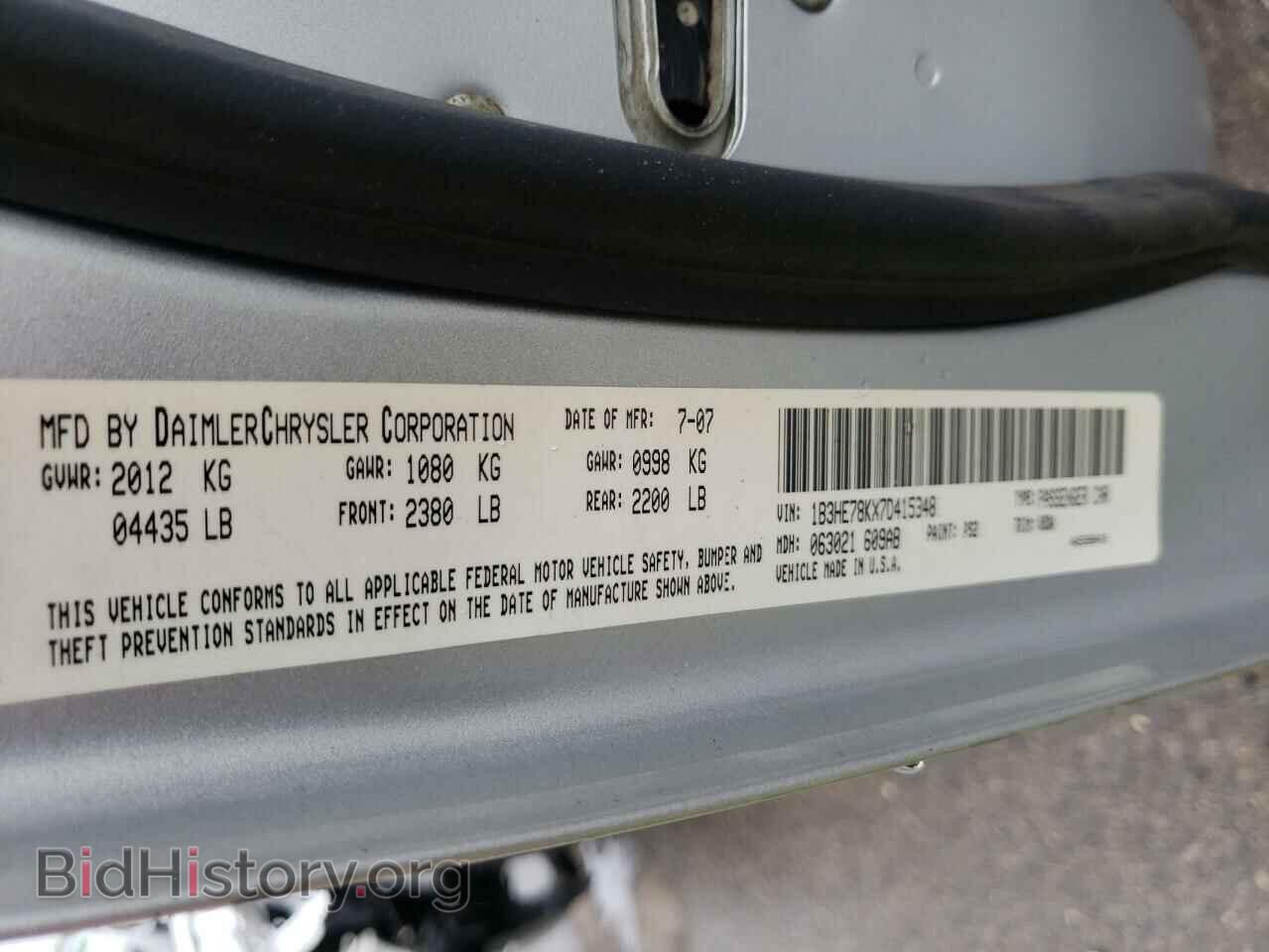2007 DODGE CALIBER - VIN: 1B3HE78KX7D415348 - Фото 10
