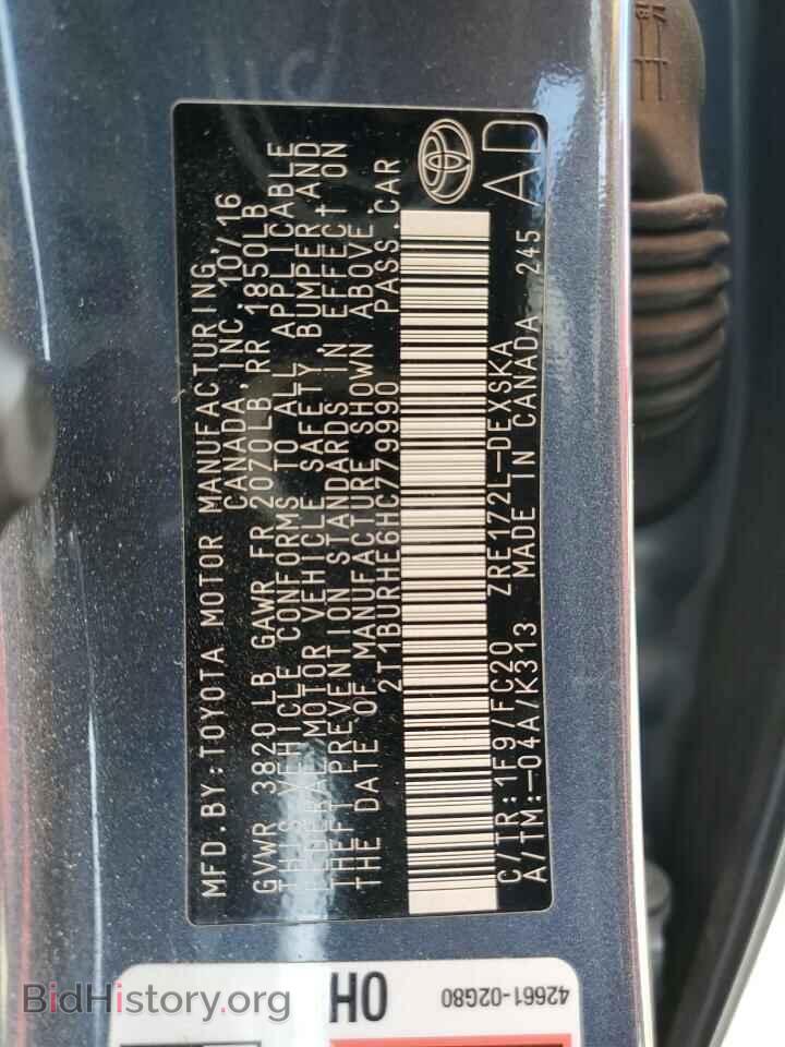 2017 TOYOTA COROLLA - VIN: 2T1BURHE6HC779990 - Фото 13