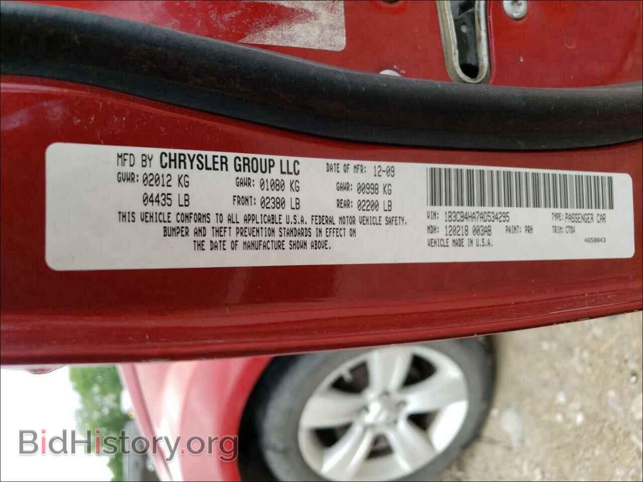 2010 DODGE CALIBER - VIN: 1B3CB4HA7AD534295 - Фото 10