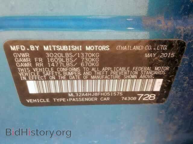 2015 MITSUBISHI MIRAGE - VIN: ML32A4HJ8FH051575 - Фото 10