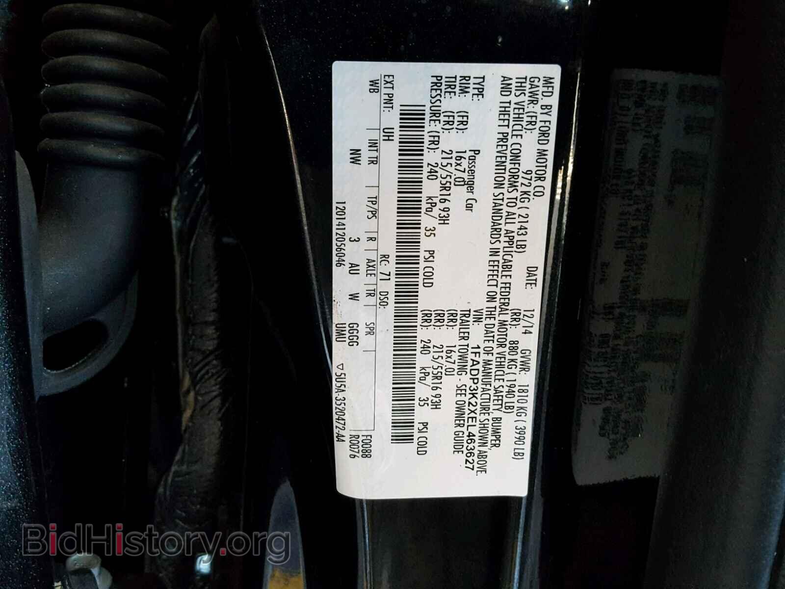 2014 FORD FOCUS - VIN: 1FADP3K2XEL463627 - Фото 10