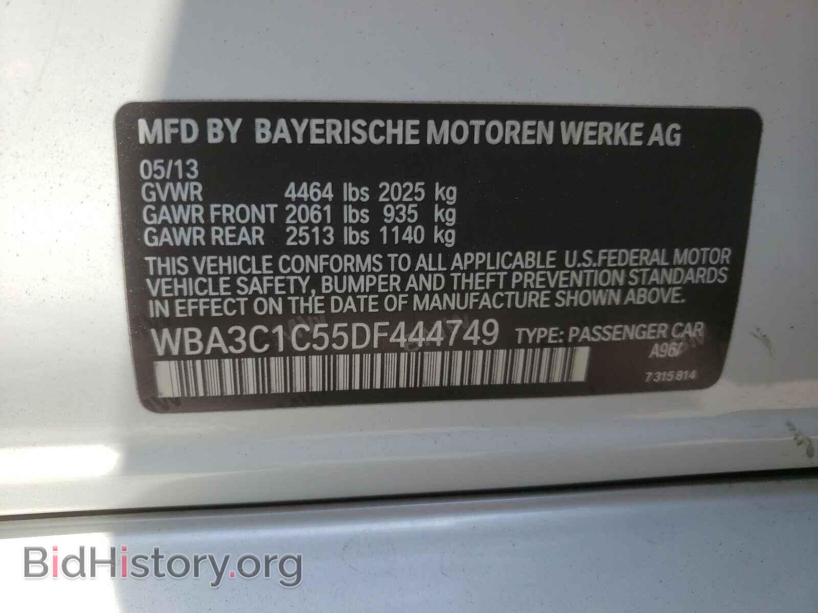 2013 BMW 3 SERIES - VIN: WBA3C1C55DF444749 - Фото 10