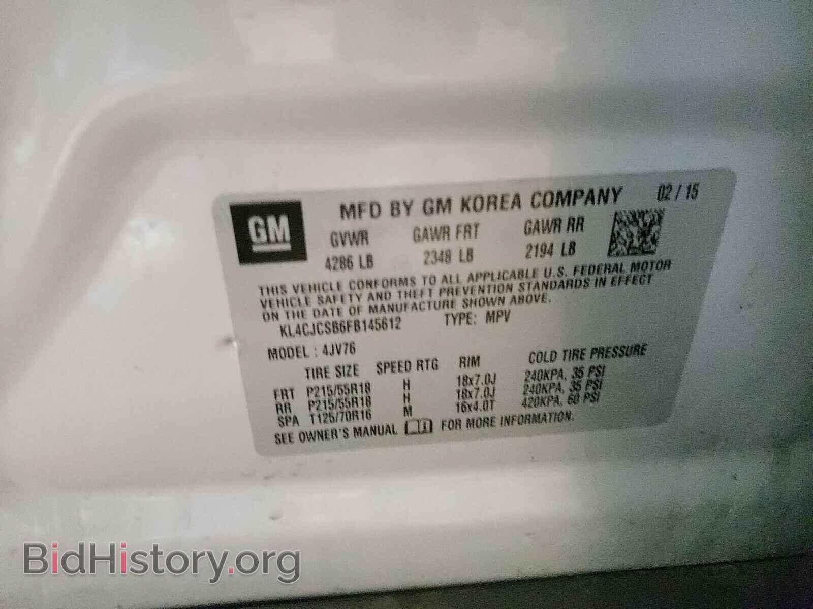 2015 BUICK ENCORE - VIN: KL4CJCSB6FB145612 - Фото 10