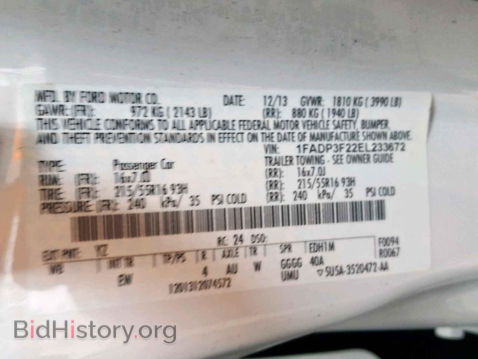 2014 FORD FOCUS SE - VIN: 1FADP3F22EL233672 - Фото 10