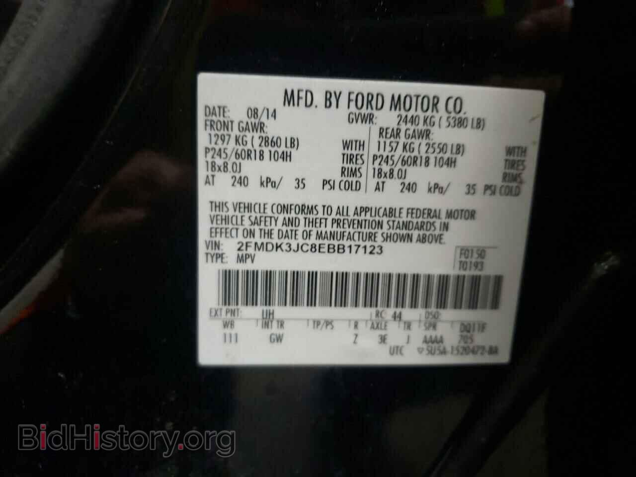 2014 FORD EDGE - VIN: 2FMDK3JC8EBB17123 - Photo 10