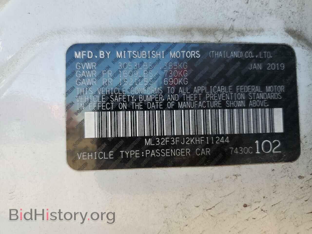 2019 MITSUBISHI MIRAGE - VIN: ML32F3FJ2KHF11244 - Фото 12