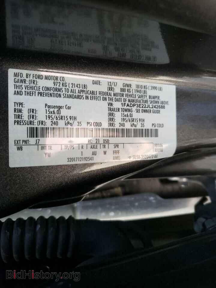 2018 FORD FOCUS - VIN: 1FADP3E22JL242688 - Фото 10