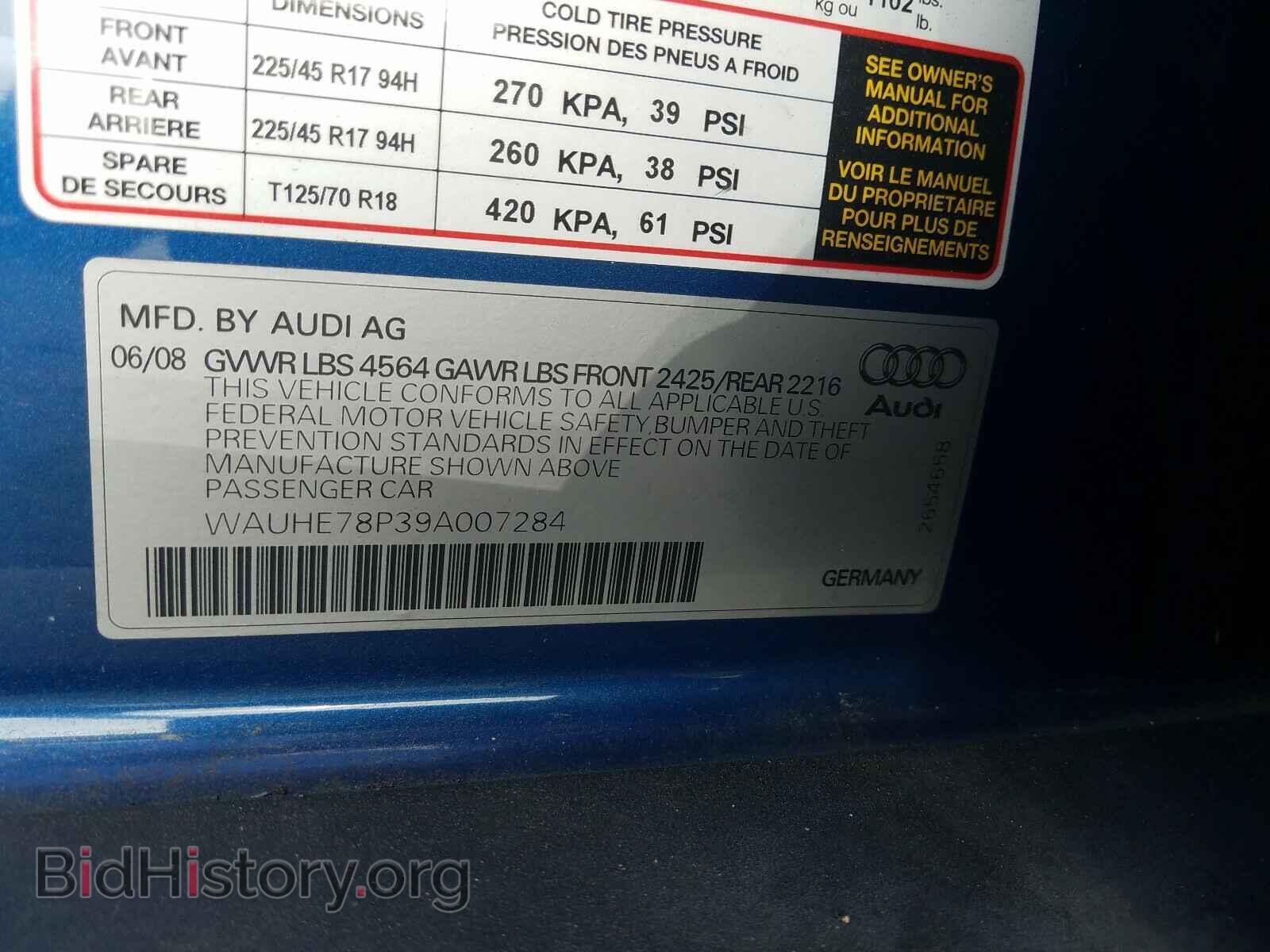 2009 AUDI A3 - VIN: WAUHE78P39A007284 - Фото 10