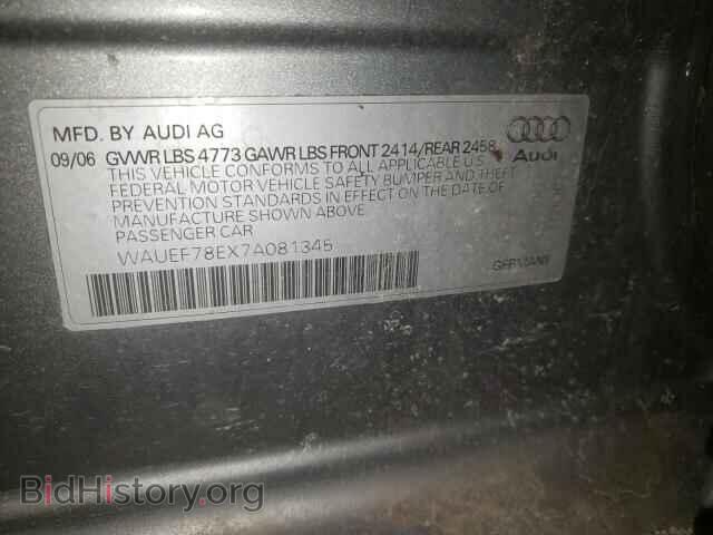 2007 AUDI A4 - VIN: WAUEF78EX7A081345 - Фото 10