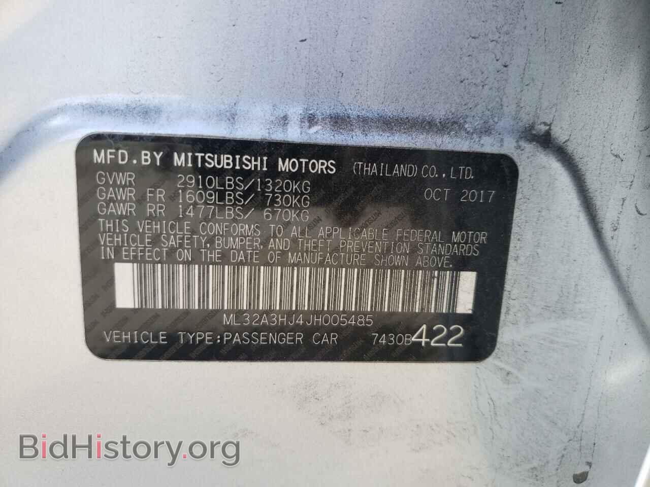 2018 MITSUBISHI MIRAGE - VIN: ML32A3HJ4JH005485 - Фото 10