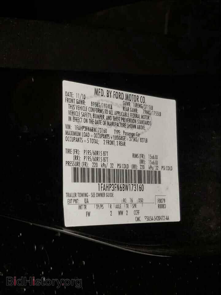 2011 FORD FOCUS - VIN: 1FAHP3FN6BW173160 - Фото 10