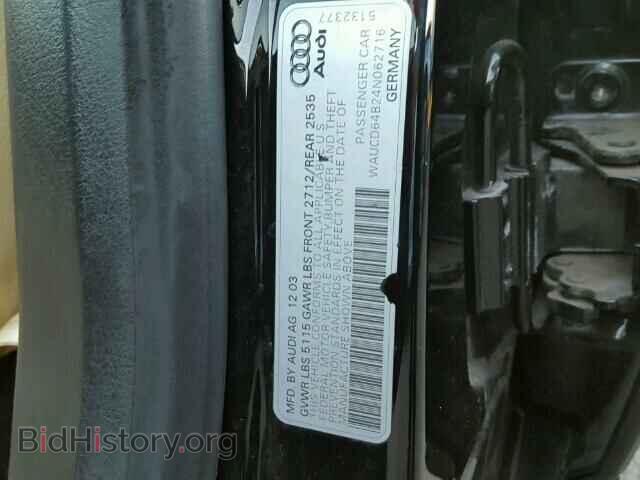 2004 AUDI A6 - VIN: WAUCD64B24N062716 - Фото 9