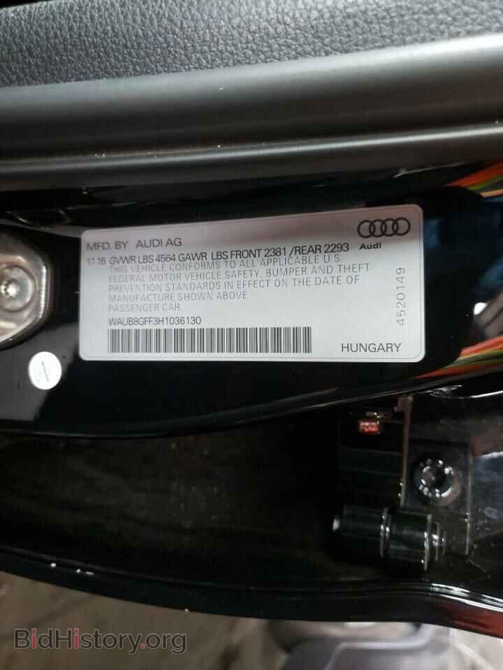 2017 AUDI A3 - VIN: WAUB8GFF3H1036130 - Фото 10