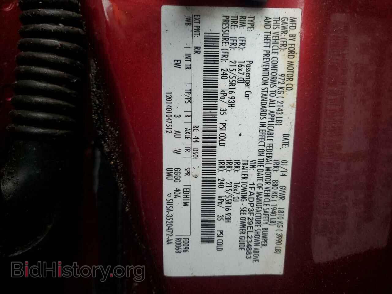 2014 FORD FOCUS - VIN: 1FADP3F29EL234883 - Фото 13