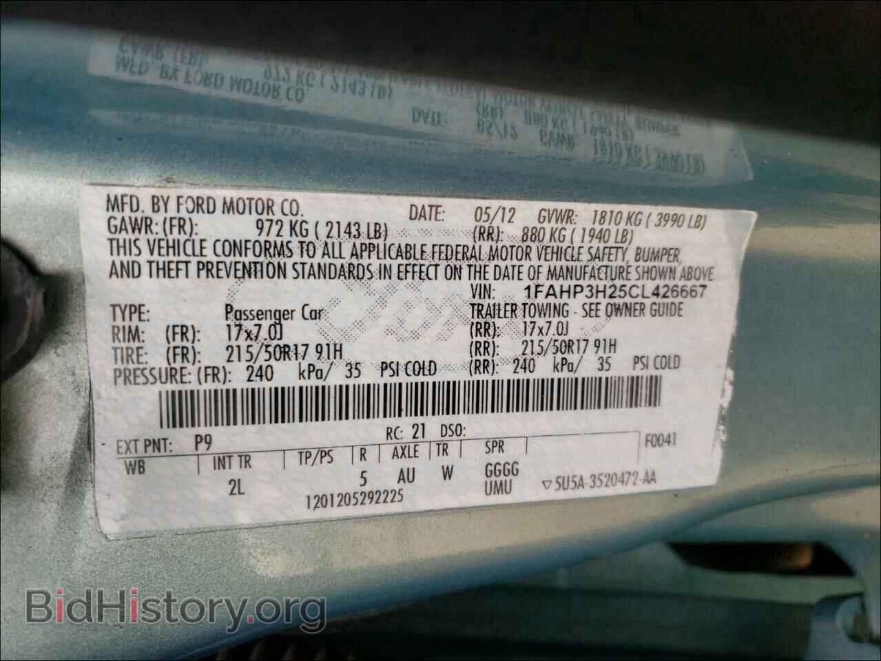 2012 FORD FOCUS - VIN: 1FAHP3H25CL426667 - Фото 10