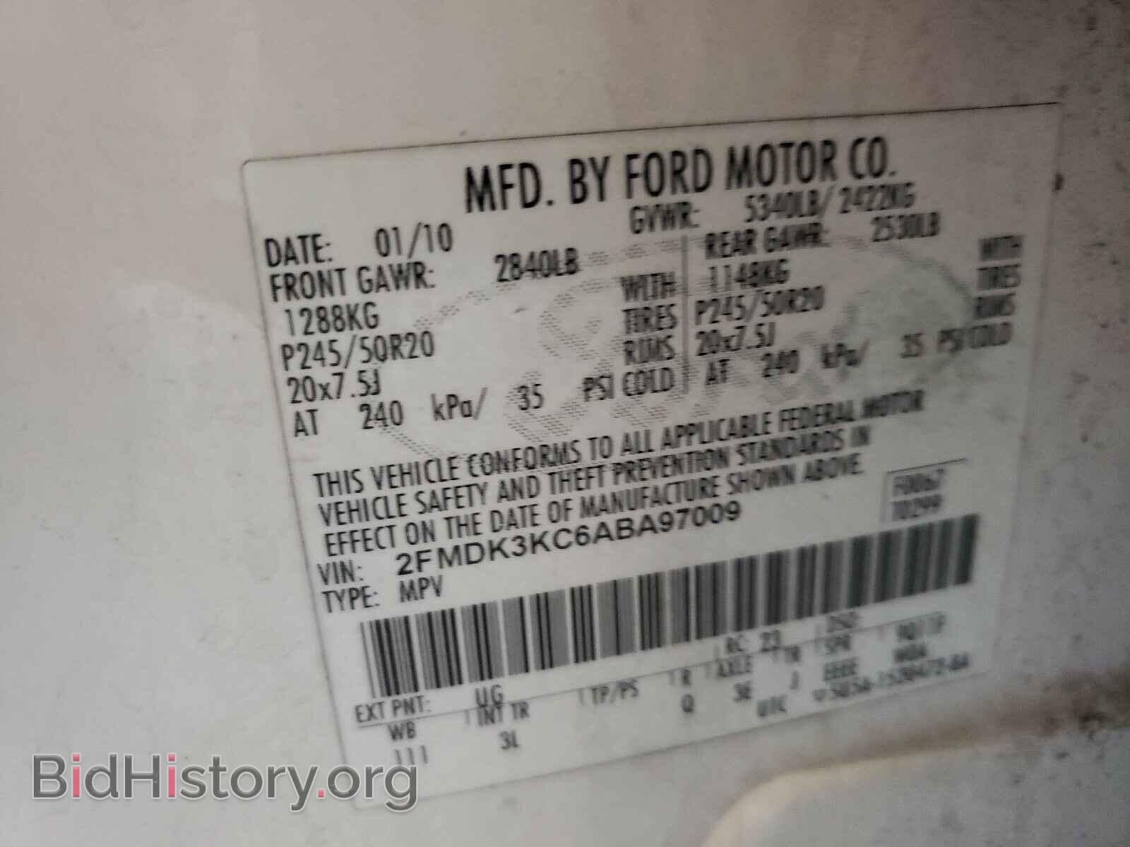 2010 FORD EDGE - VIN: 2FMDK3KC6ABA97009 - Photo 10