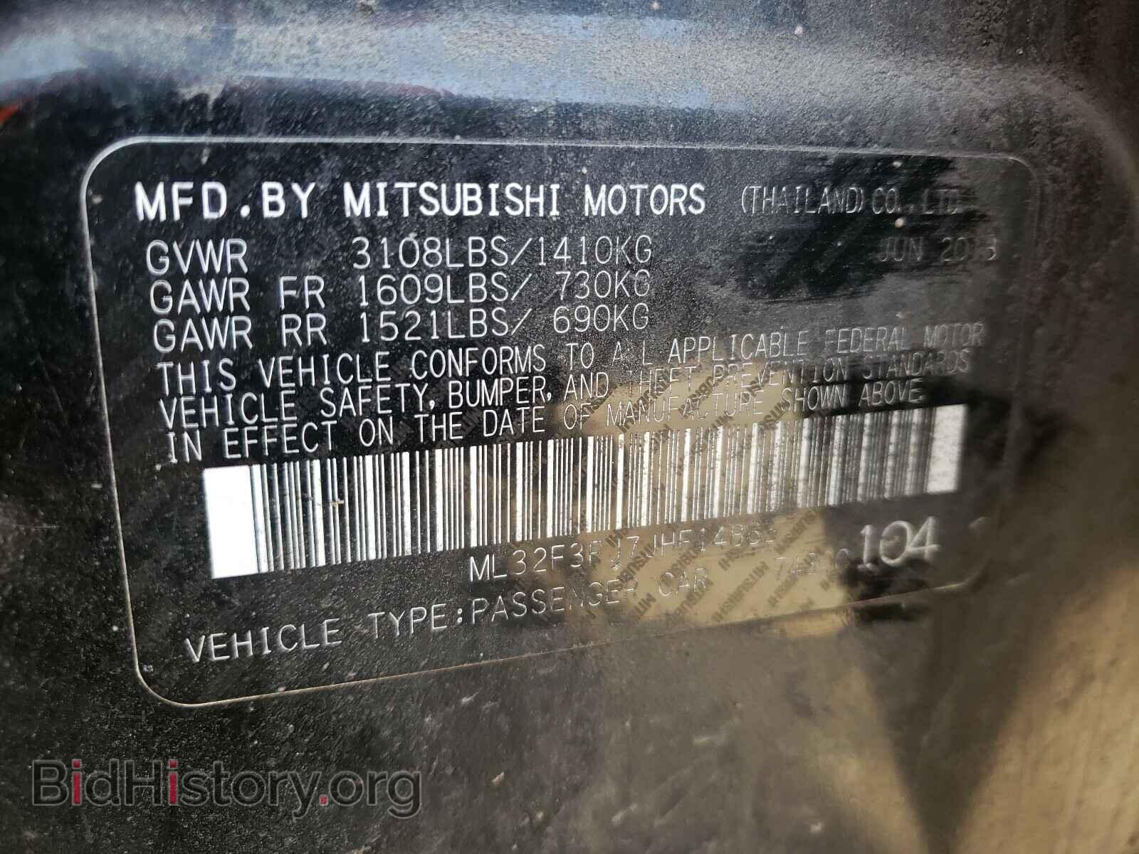 2018 MITSUBISHI MIRAGE - VIN: ML32F3FJ7JHF14865 - Фото 10