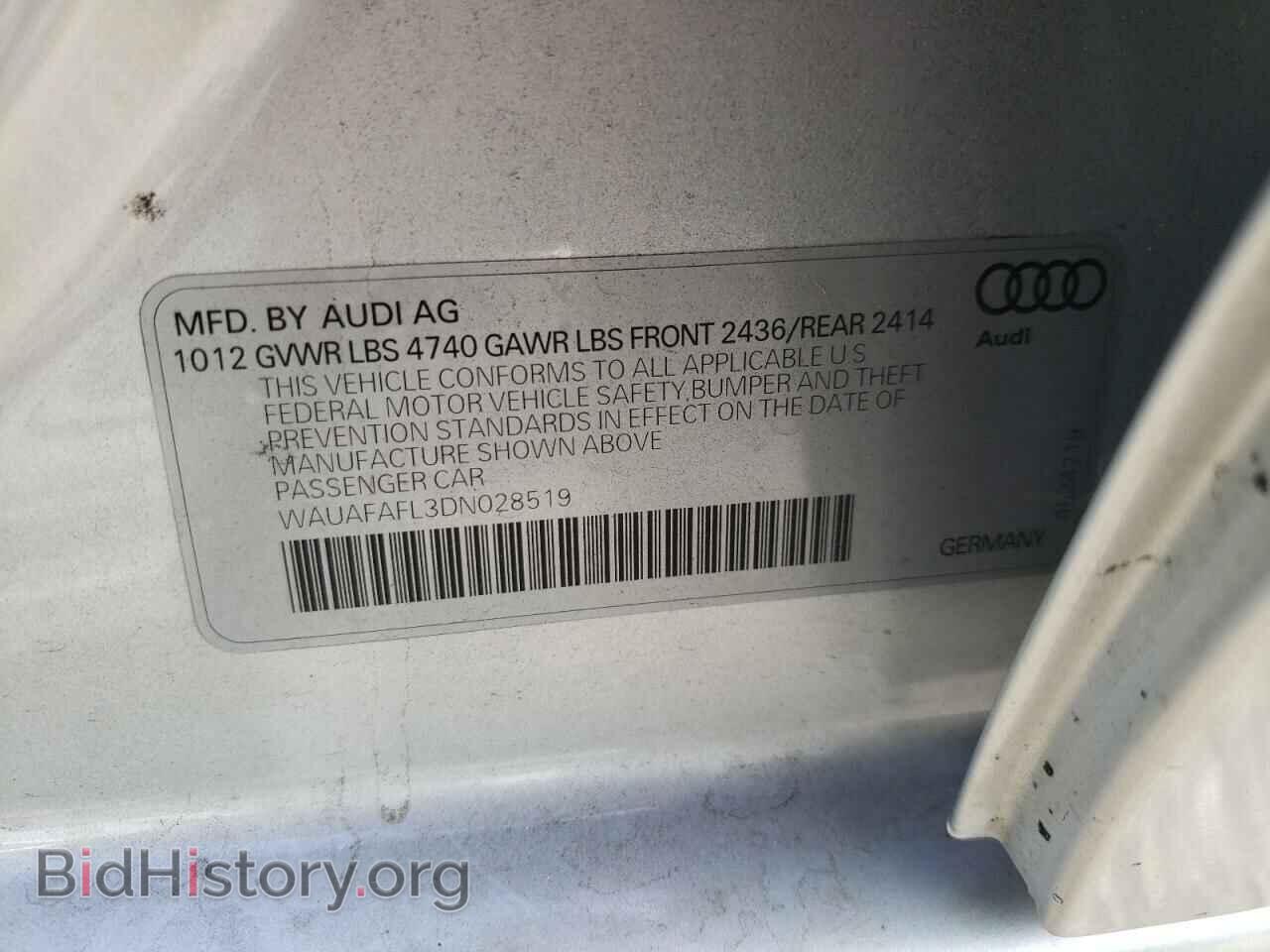2013 AUDI A4 - VIN: WAUAFAFL3DN028519 - Photo 10