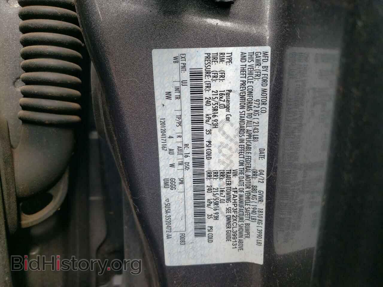 2012 FORD FOCUS - VIN: 1FAHP3F2XCL399131 - Фото 10