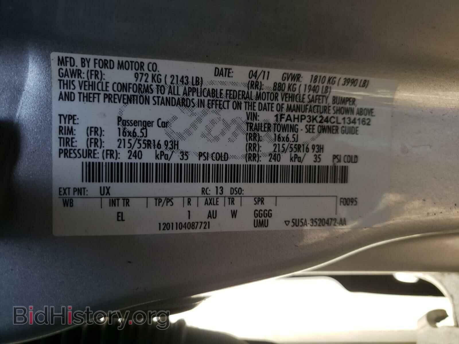2012 FORD FOCUS - VIN: 1FAHP3K24CL134162 - Photo 10