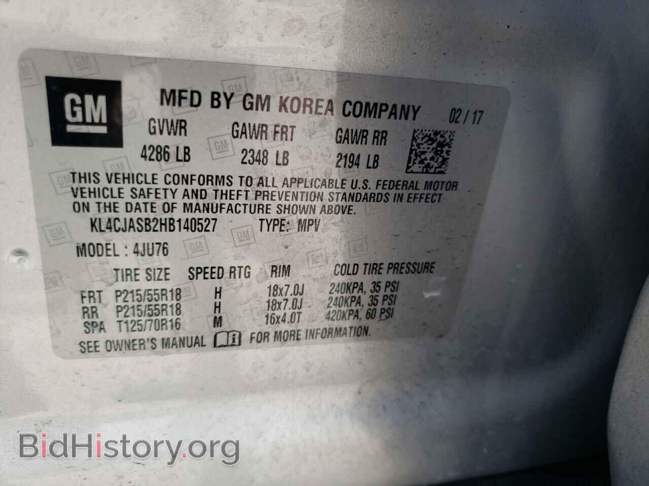 2017 BUICK ENCORE - VIN: KL4CJASB2HB140527 - Photo 10