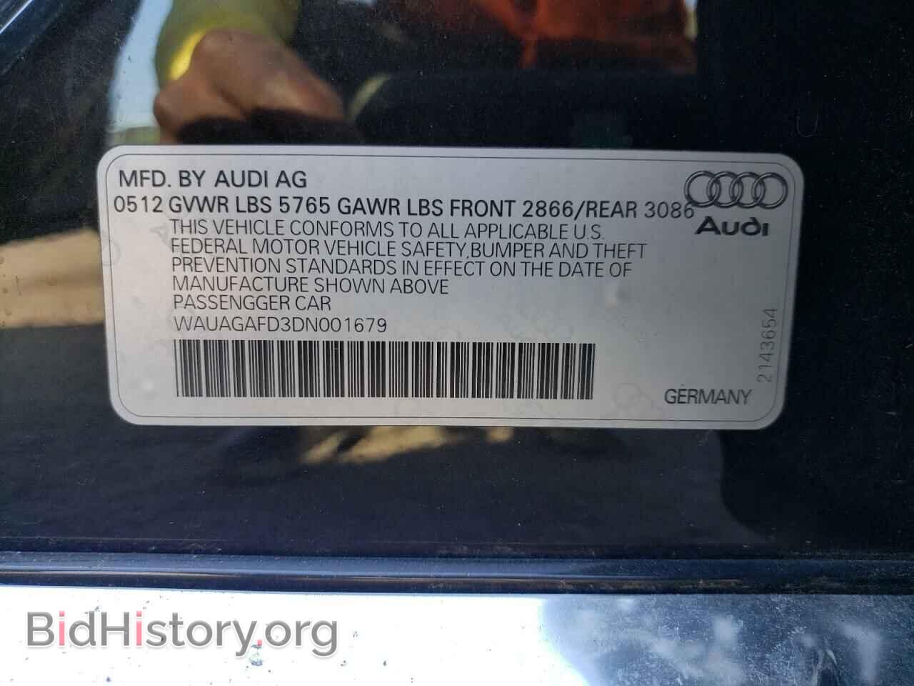 2013 AUDI A8 - VIN: WAUAGAFD3DN001679 - Фото 10