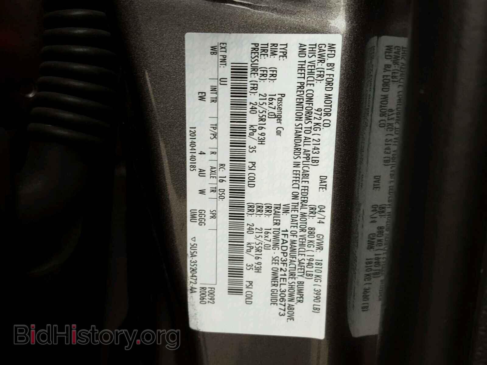 2014 FORD FOCUS - VIN: 1FADP3F21EL306773 - Фото 10