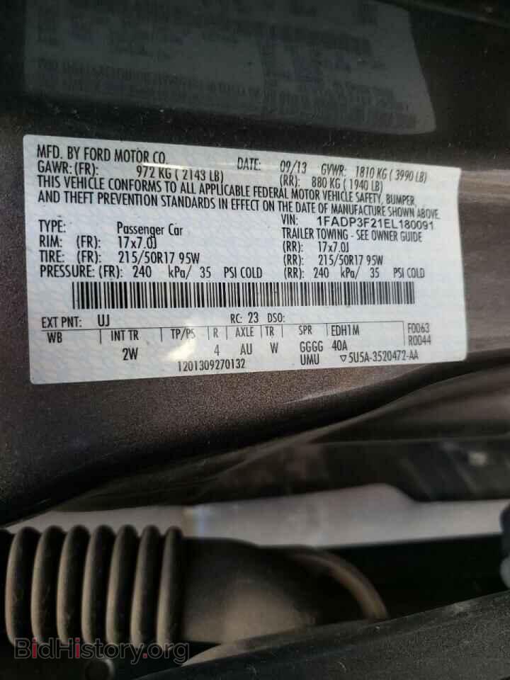 2014 FORD FOCUS - VIN: 1FADP3F21EL180091 - Фото 10